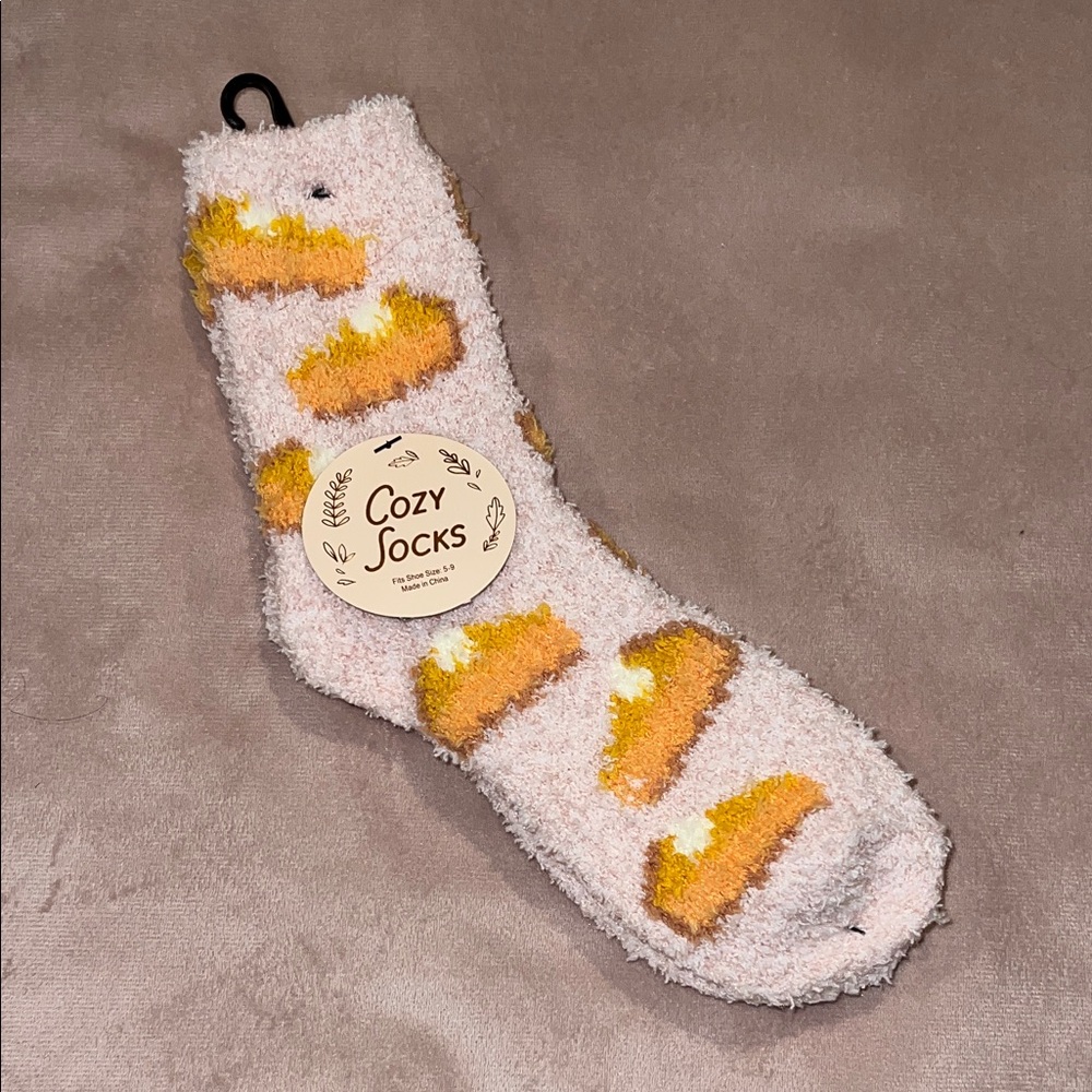 Cozy Fuzzy Socks with Pumpkin Pies